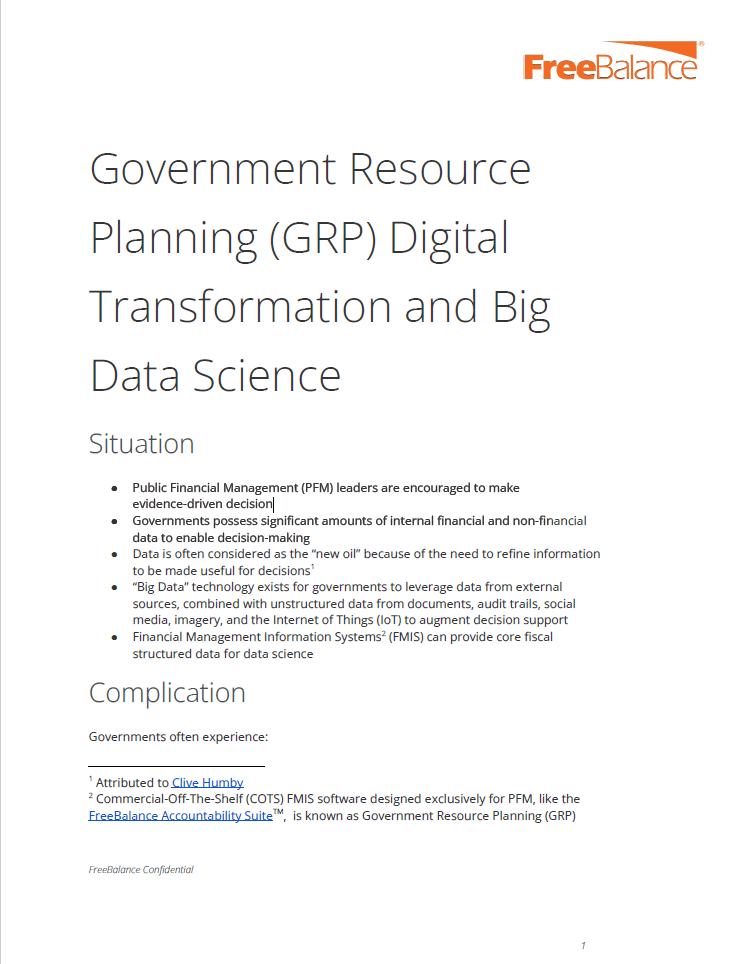 Government Resource Planning digitale transformatie en Big Data Science